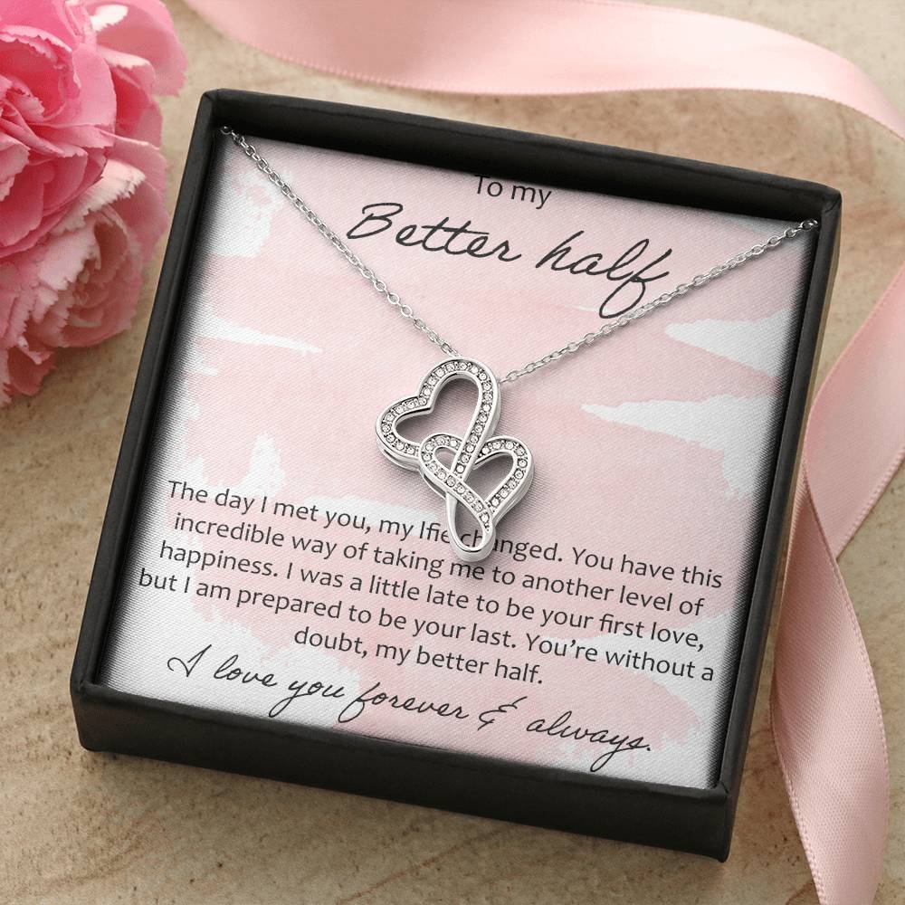 To My Better Half Double Hearts Necklace