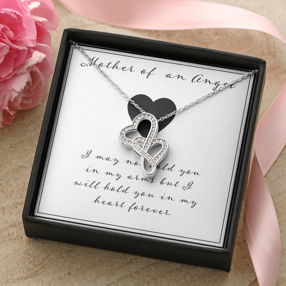 Mother Of An Angel Double Hearts Necklace