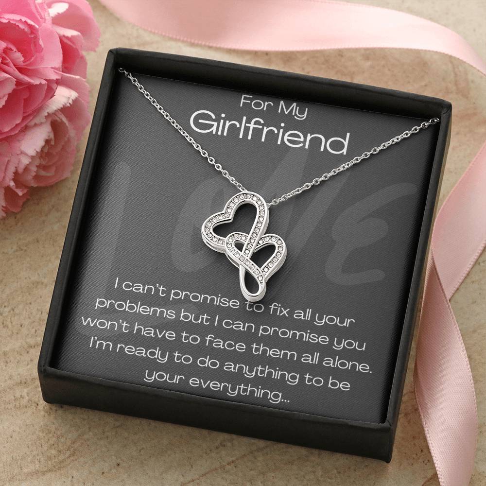 For My Girlfriend Double Hearts Necklace