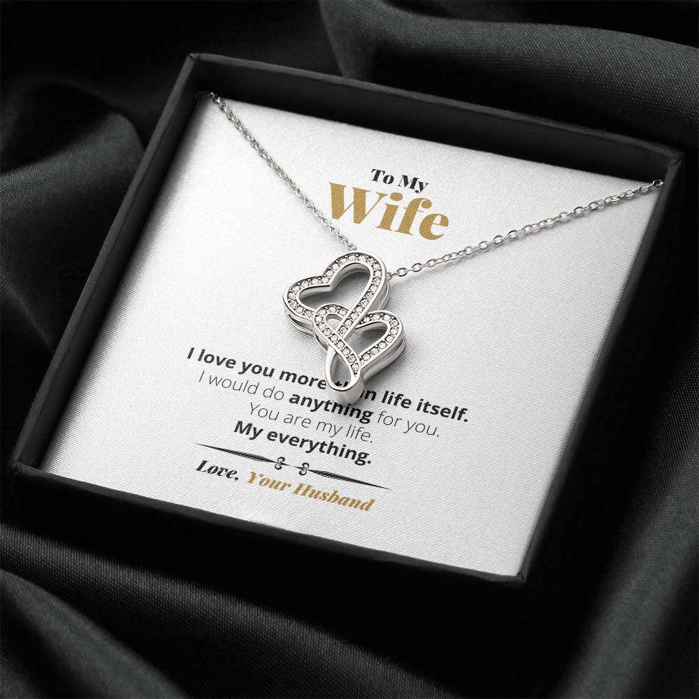 You Are My Everything -  Double Hearts Necklace