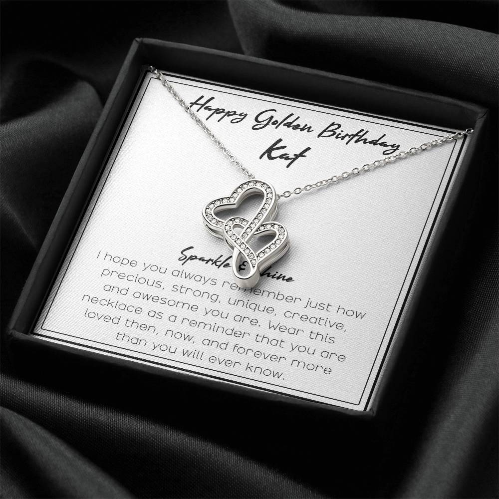 Sparkle And Shine Double Hearts Necklace