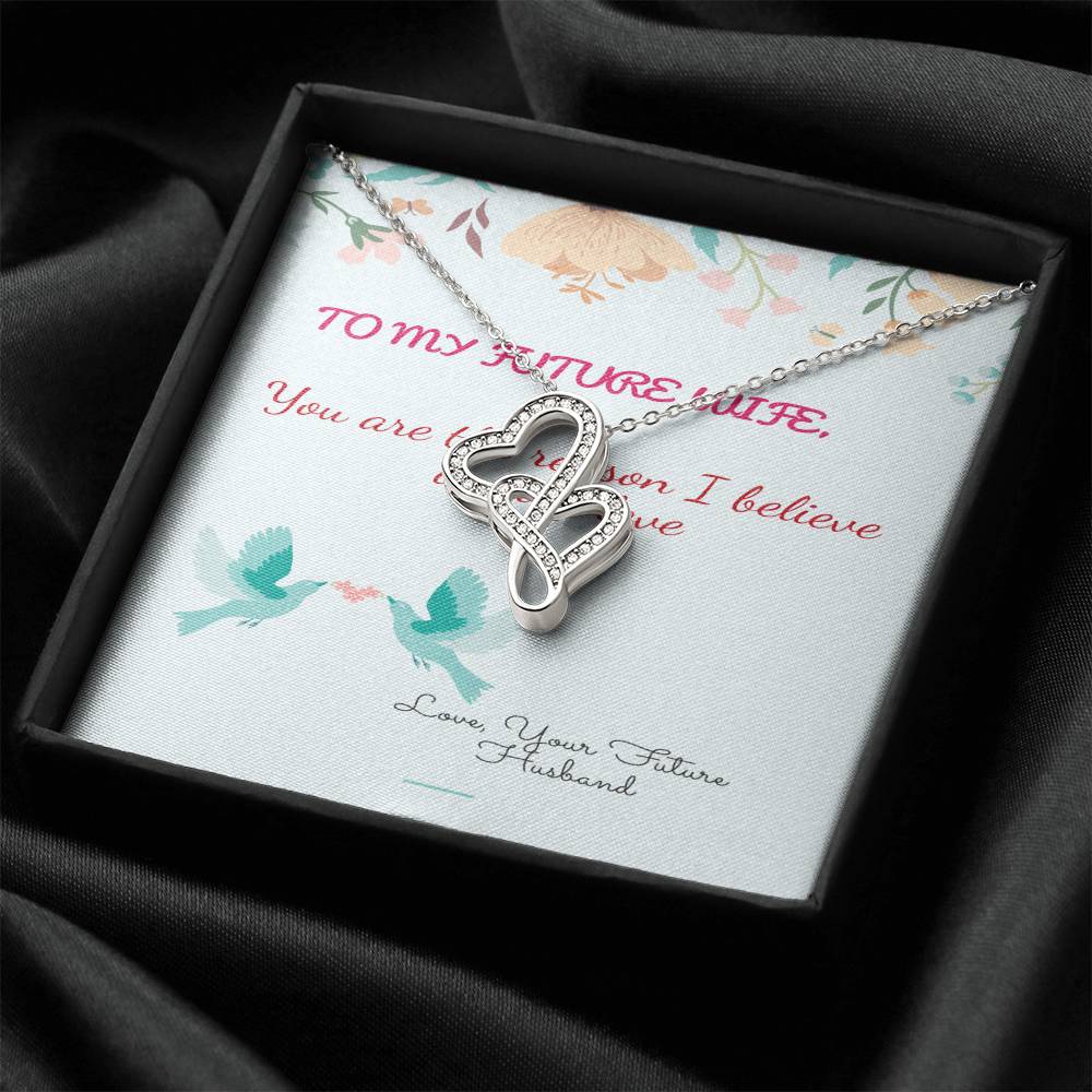 Future Wife Necklace - Gift For Bride From Groom Double Hearts Necklace