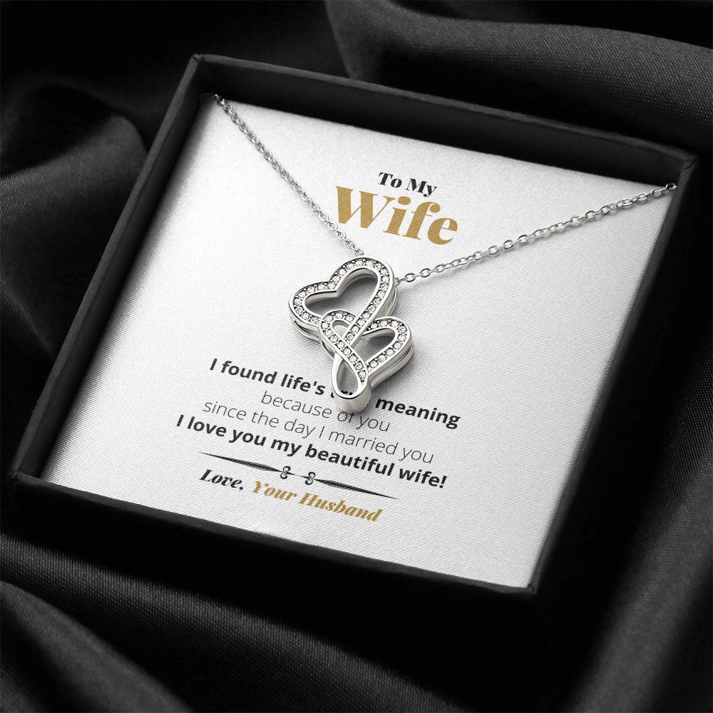 Life's True Meaning -  Double Hearts Necklace