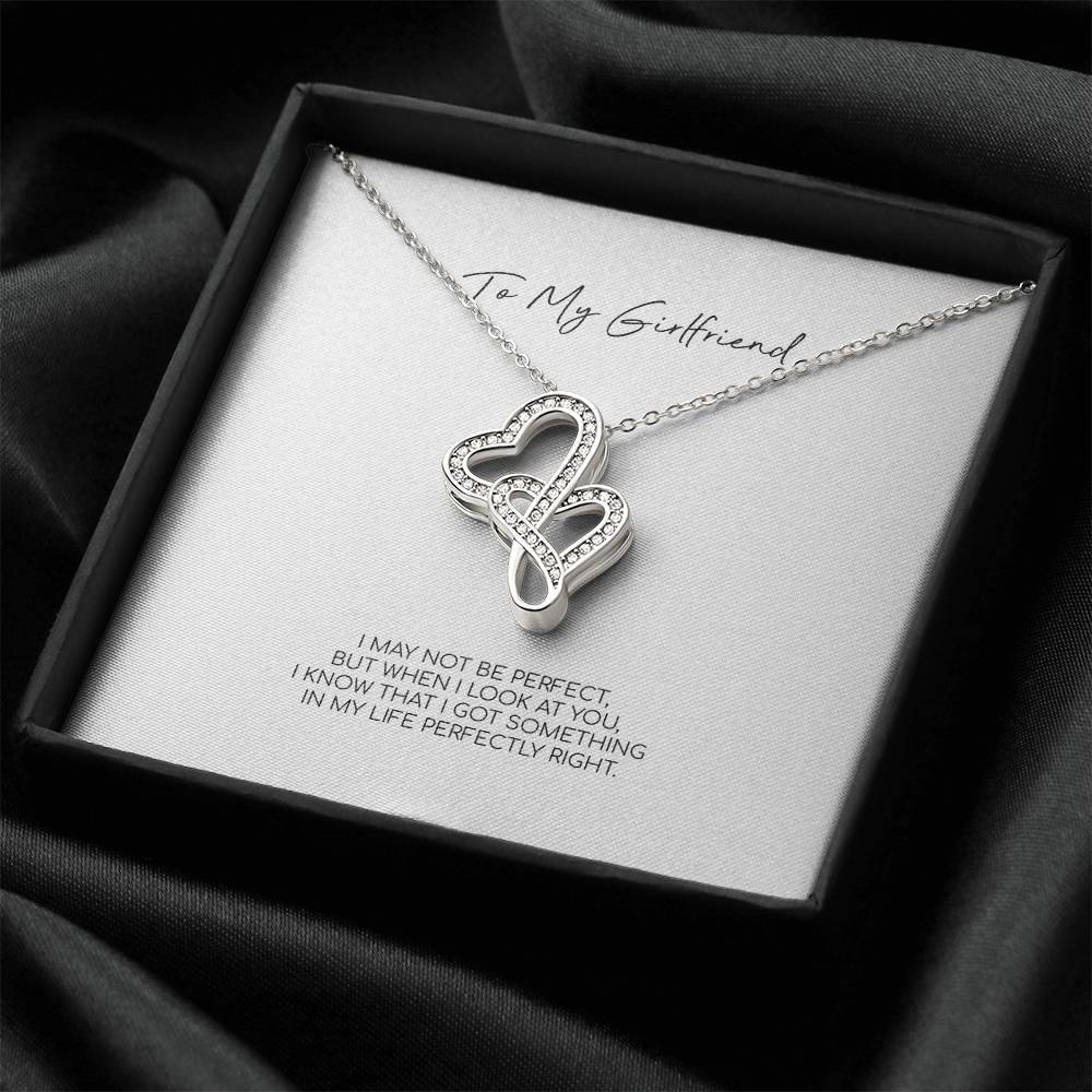 To My Girlfriend Perfect  Double Hearts Necklace