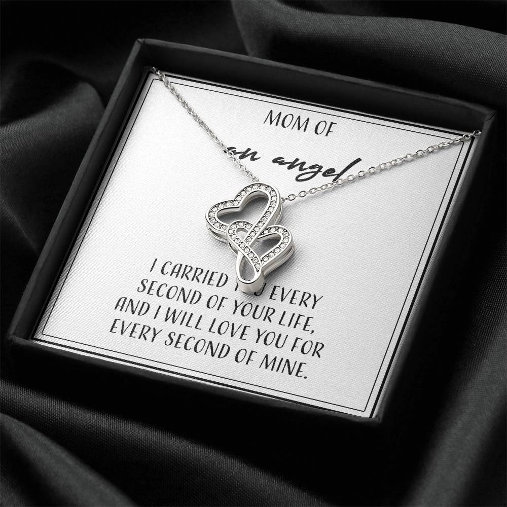 Mom Of An Angel Double Hearts Necklace