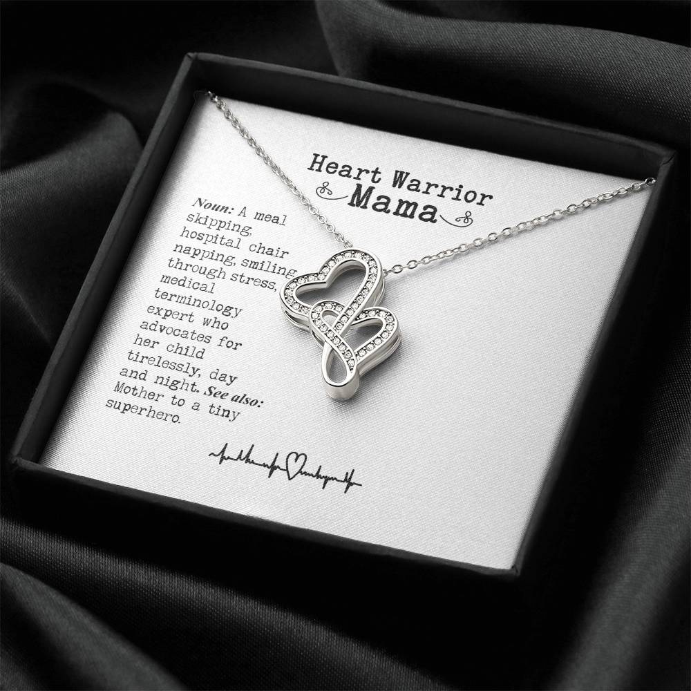 Heart Warrior Mama Chd Necklace Double Hearts Necklace