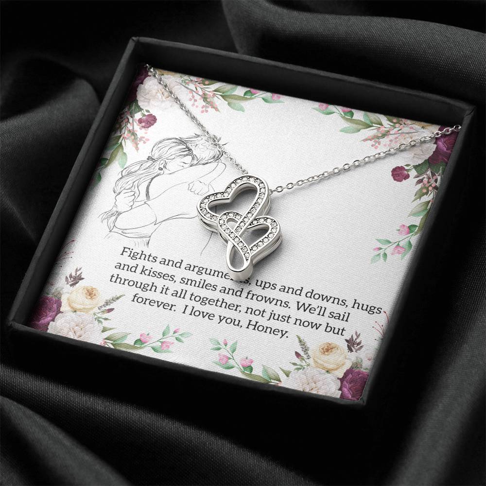 Gift For Girlfriend 2 Double Hearts Necklace