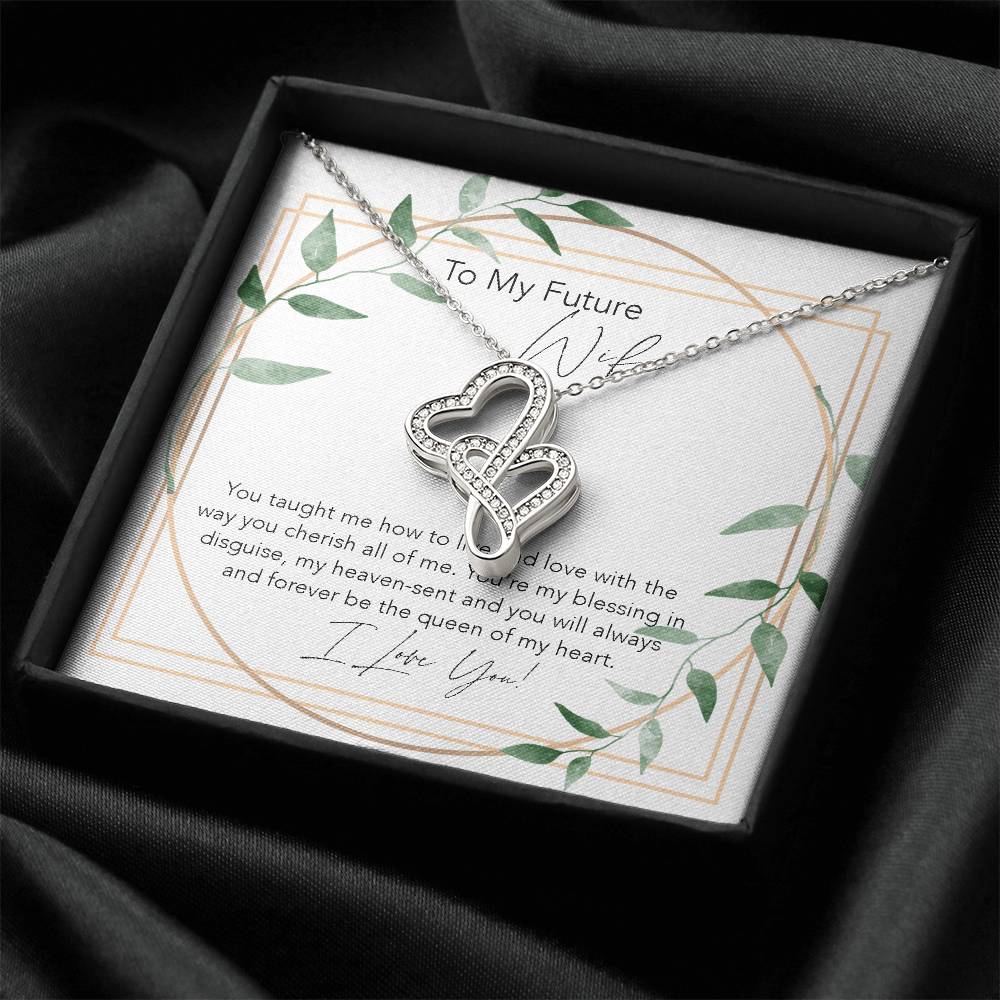 Joined Hearts Necklace Future Wife Gift Birthday Gift For Fiancee Engagement Birthday Gift Future Wife Jewelry First D Double Hearts Necklace