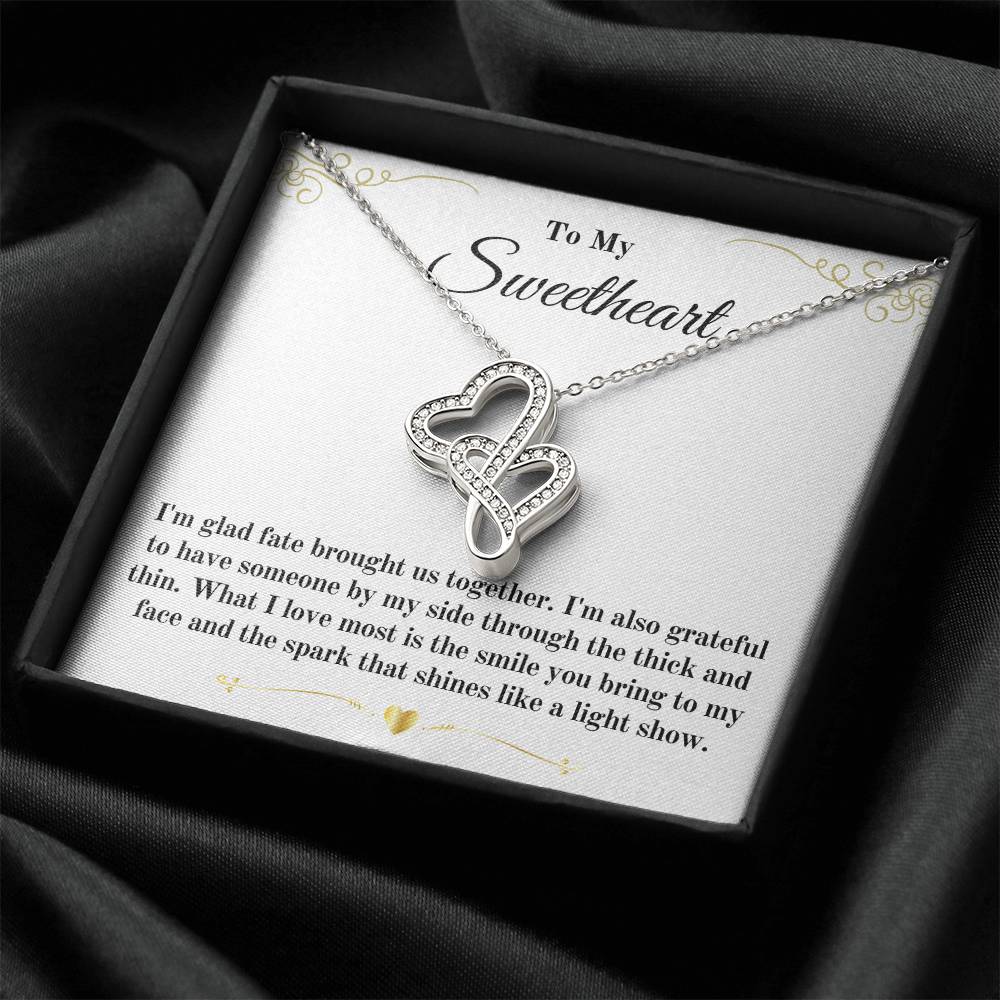 Your Girlfriend Will Love This . Double Hearts Necklace