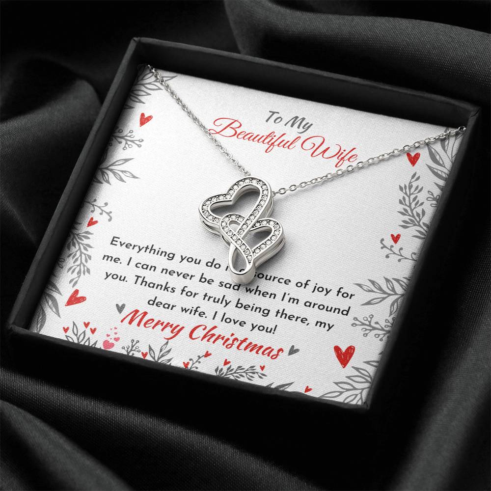 Christmas Necklace For Wife Double Hearts Necklace