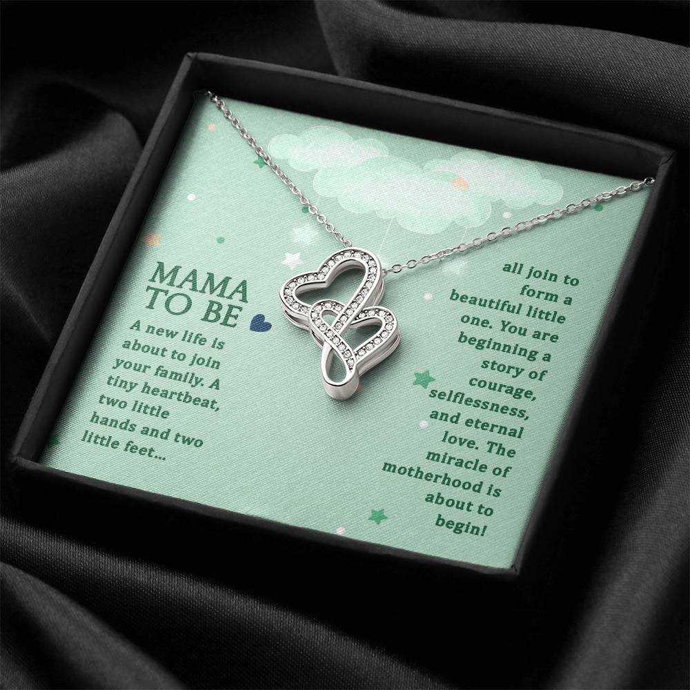 Mama To Be A New Life  Double Hearts Necklace