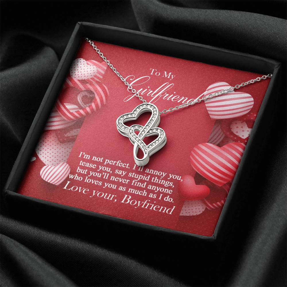 To My Girlfriend -  1 Double Hearts Necklace