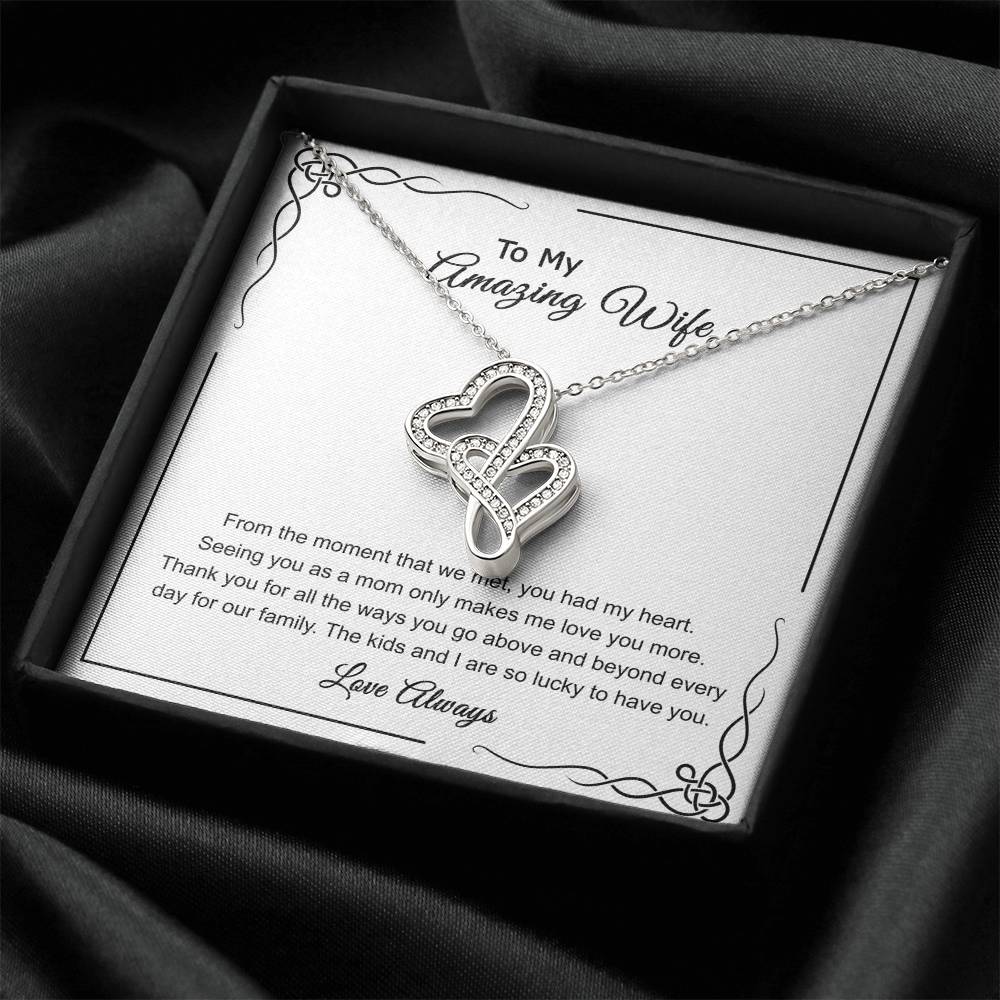 To My Beautiful Wife Necklace  Anniversary Gift For Wife Birthday Gift For Wife Gift For Wife Necklace For Wife Gift F 2 Double Hearts Necklace