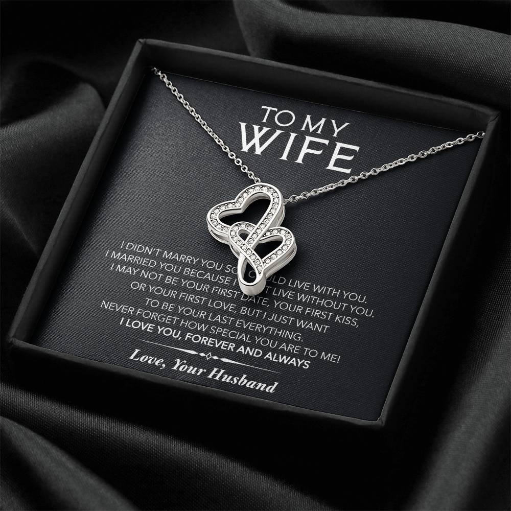 To My Daughter I Love You Now And Forever Necklace Double Hearts Necklace
