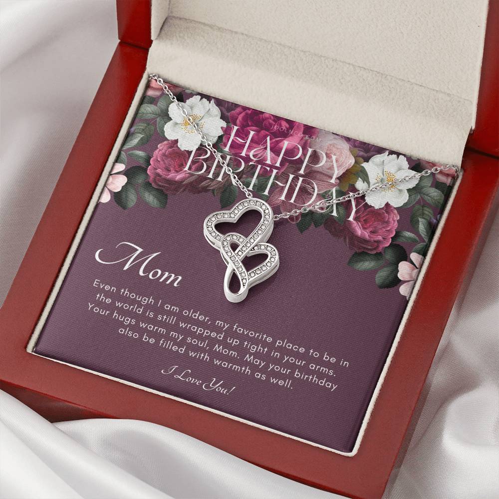Mother's Birthday Gift  Gift For Mom On Her Birthday  Gift For Mom From Daughter & Son  Mom Necklace  Best Mom Gift Me Double Hearts Necklace