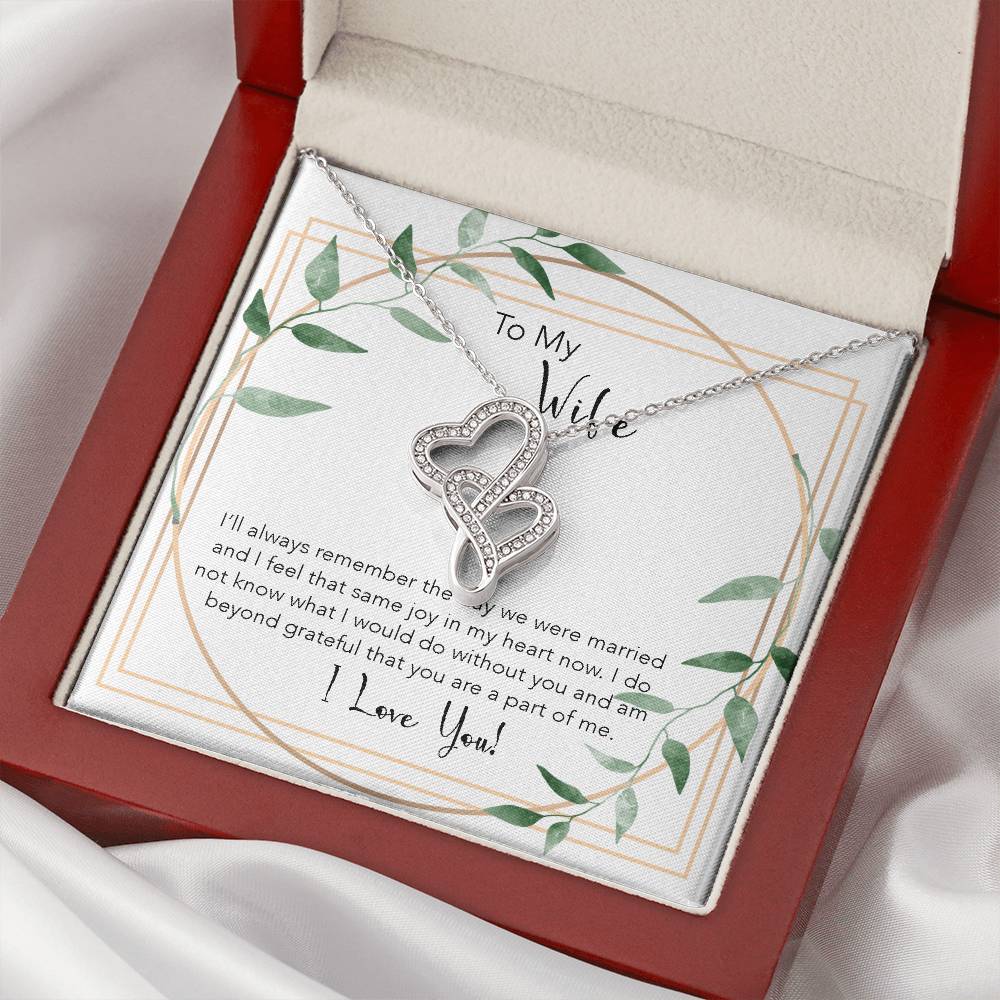 Double Heartto My Wife Necklace Anniversary Gift For Wife Birthday Gift For Wife Gift For Wife Necklace For Wife Gift  Double Hearts Necklace