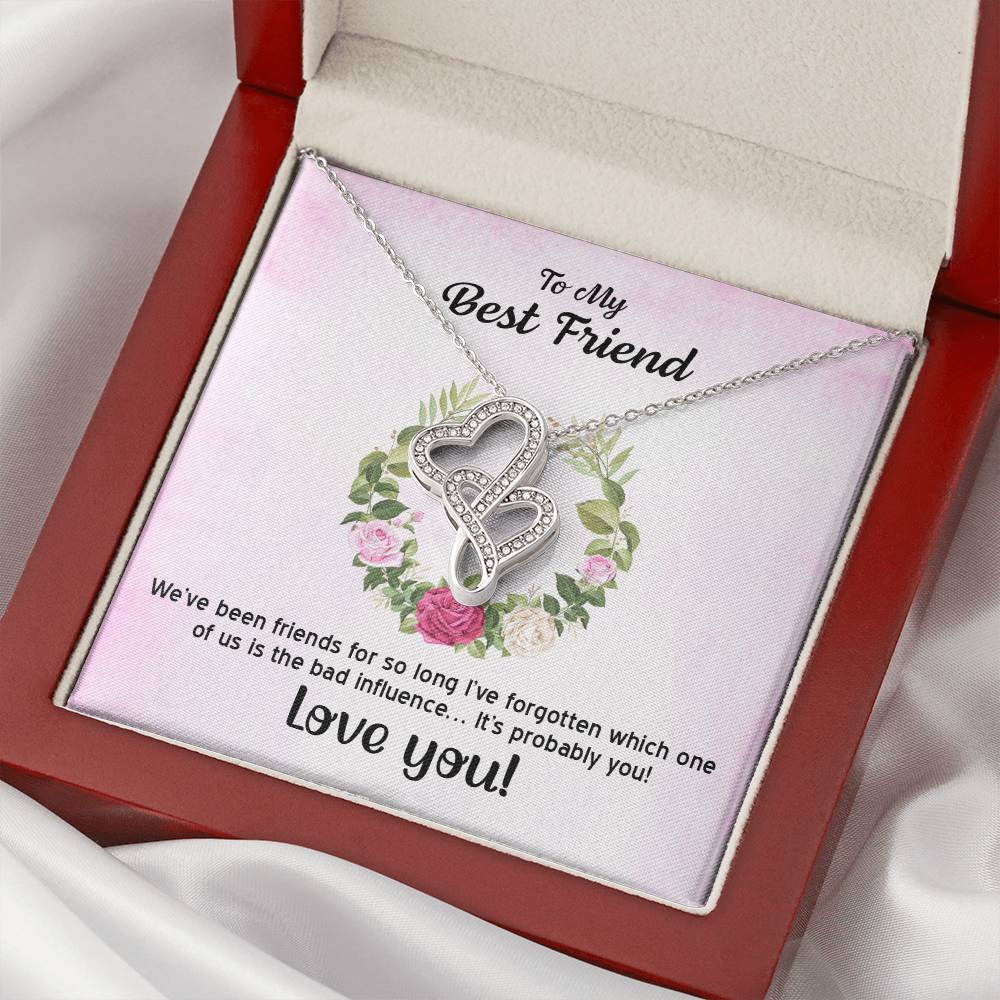 To My Best Friend Necklace 1 Double Hearts Necklace