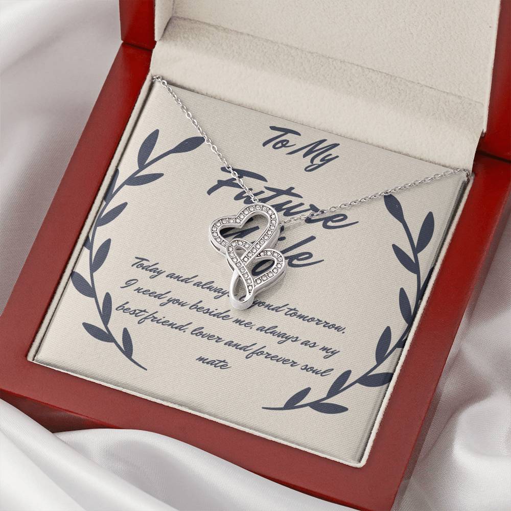 Gift For Future Wife  Gorgeous  Double Hearts Necklace