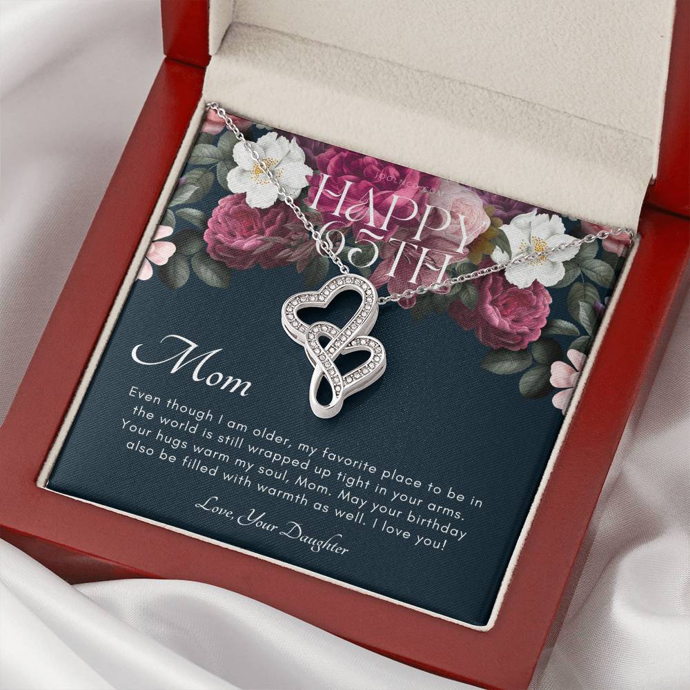 Mother's 65Th Birthday Gift  Gift For Mom On Her Birthday  Gift For Mom From Daughter  Mom Necklace  Best Mom Gift Mes 2 Double Hearts Necklace