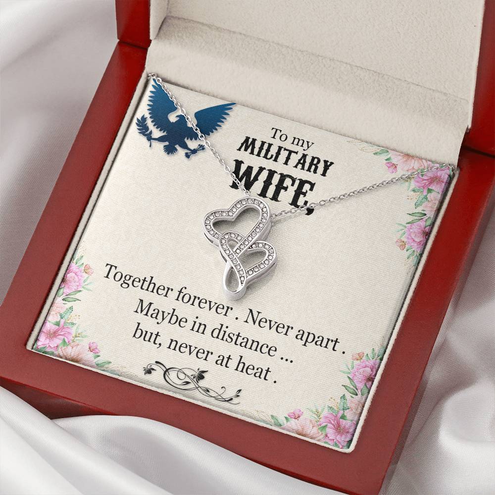 To My Military Wife Necklace Double Hearts Necklace