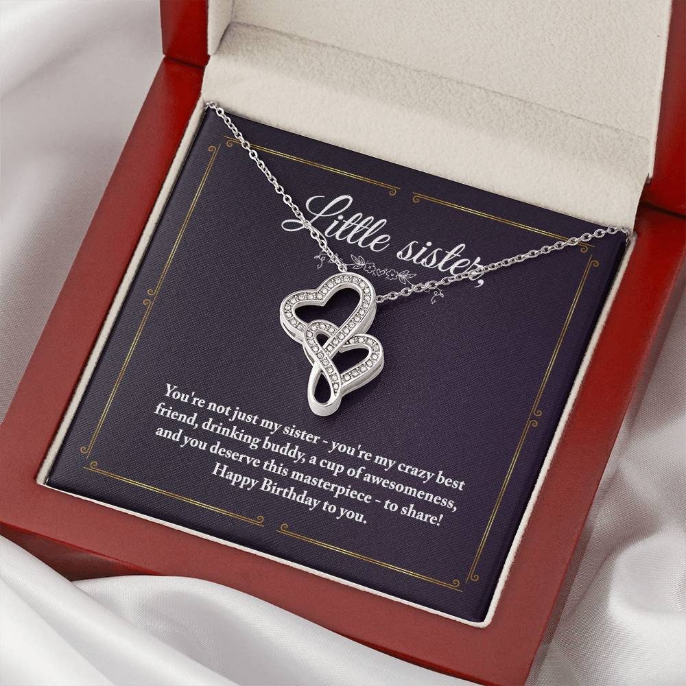 For Little Sister Double Hearts Necklace