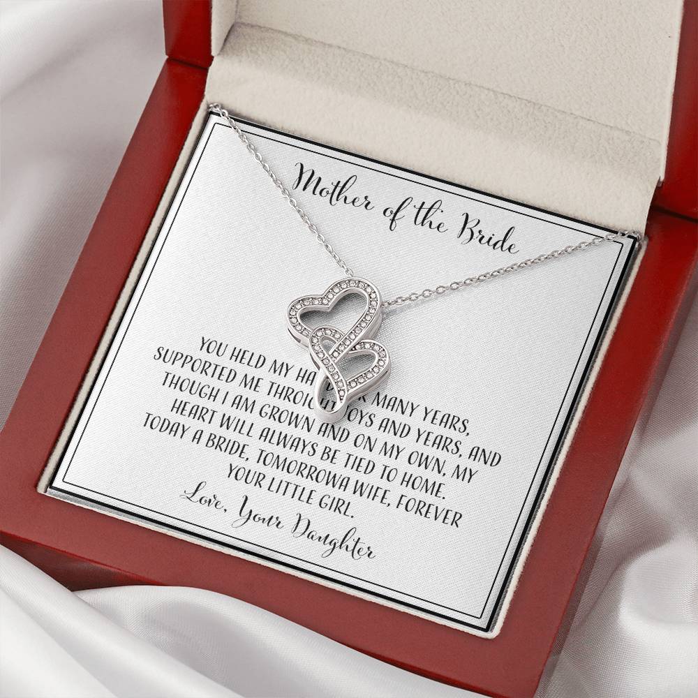 Mother Of The Bride Double Hearts Necklace