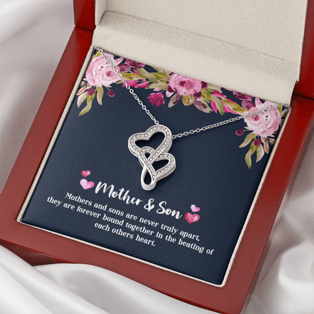 Mother & Son - Never Truly Apart Double Hearts Necklace