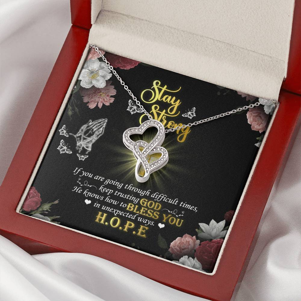 Stay Strong -  1 Double Hearts Necklace