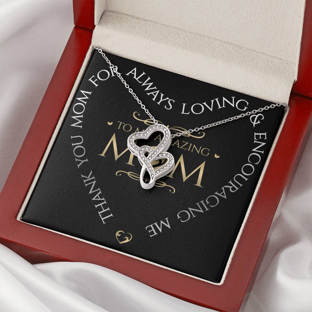 Double Hearts To My Amazing Mom Double Hearts Necklace