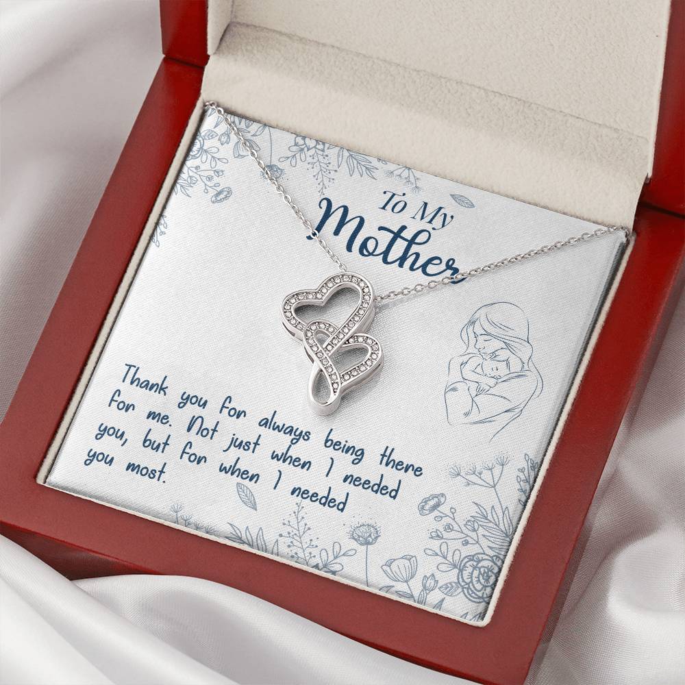 To My Mother - Gift For Mom  Double Hearts Necklace