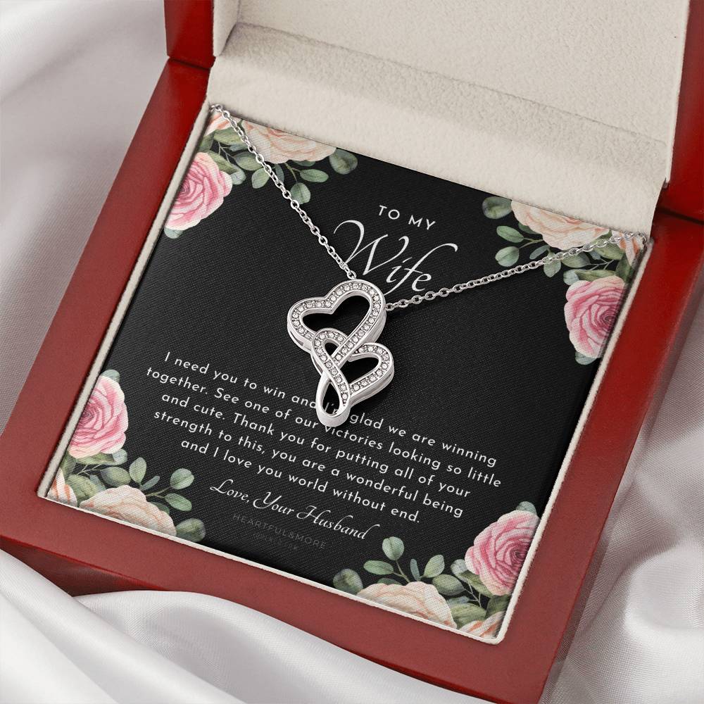 Postpartum Gift For Wife Gift For Wife Post Pregnancy Becoming A Mother Gift Gift For Wife Birth Wife After Pregnancy  3 Double Hearts Necklace