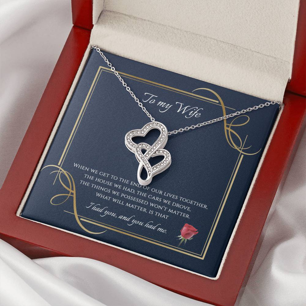 To My Wife  1 Double Hearts Necklace