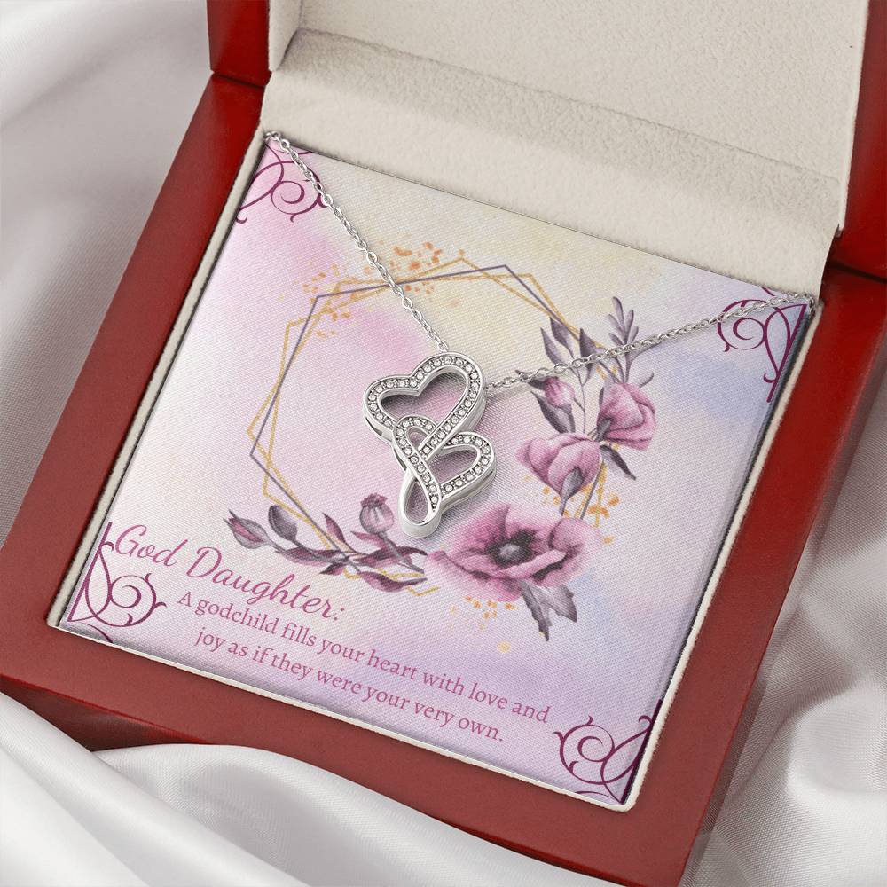 Goddaughter Giftsgoddaughter Necklace Godmother-Goddaughter Gift Goddaughter Jewelry Present For Goddaughter Double Hearts Necklace