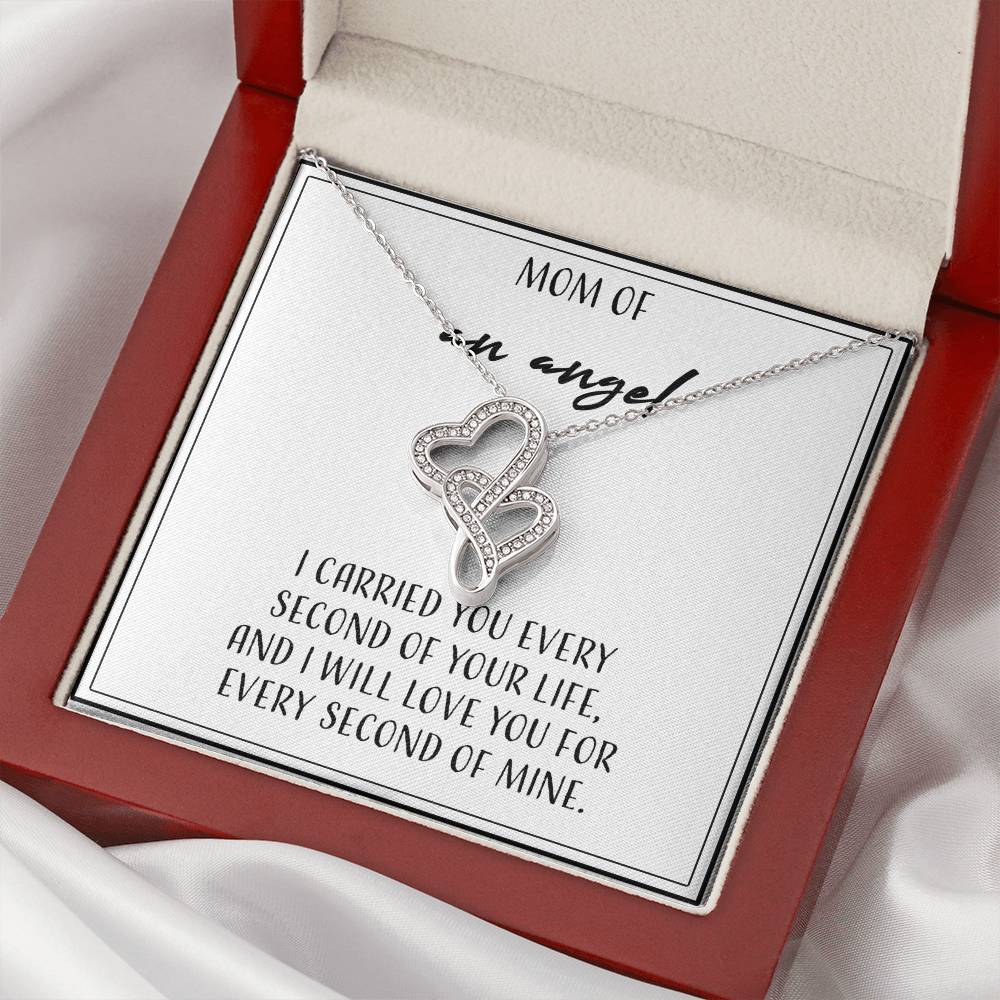 Mom Of An Angel Double Hearts Necklace