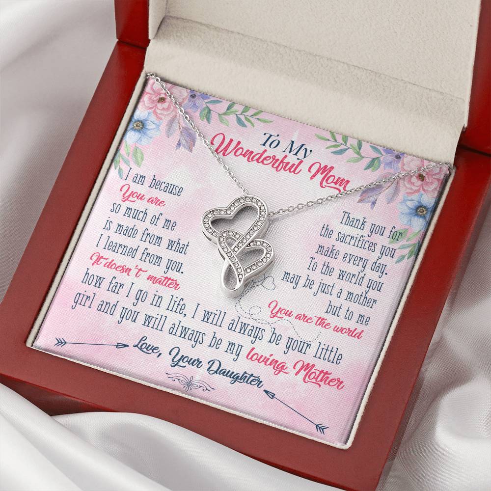 To My Mom 16 Double Hearts Necklace