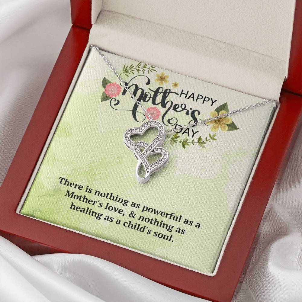 Mothers Day Necklace Double Hearts Necklace