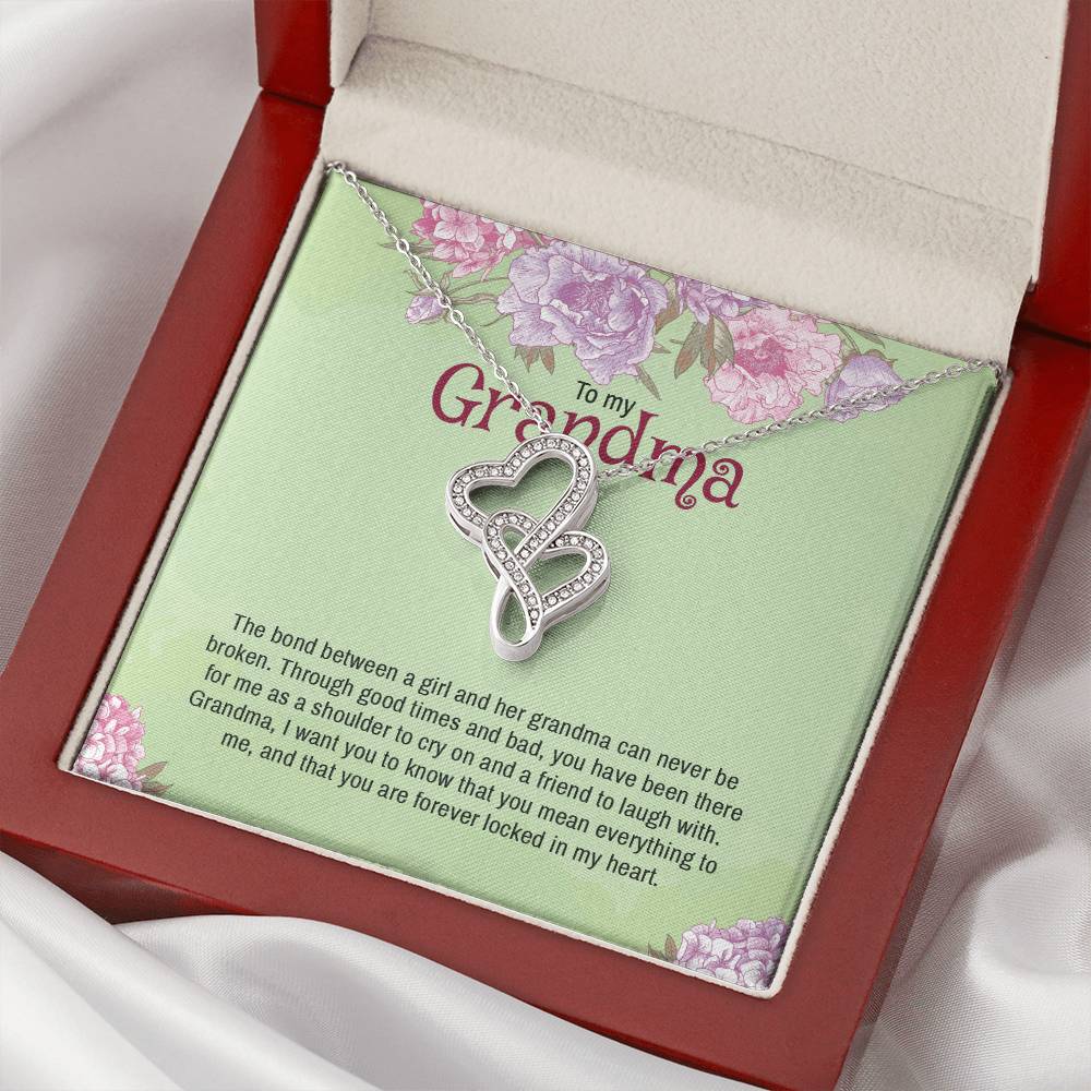 For Grandma Double Hearts Necklace