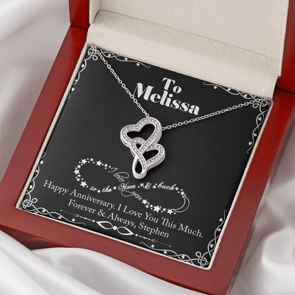 To My Melissa Necklace Viking Style Love Knot Necklace Double Hearts Necklace
