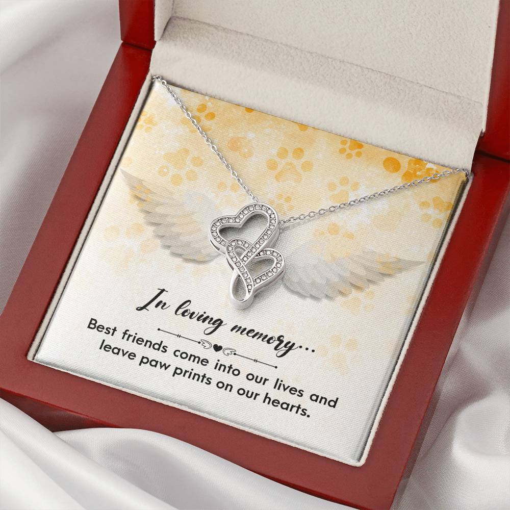 In Loving Memory - Best Friends Come Into -   Double Hearts Necklace