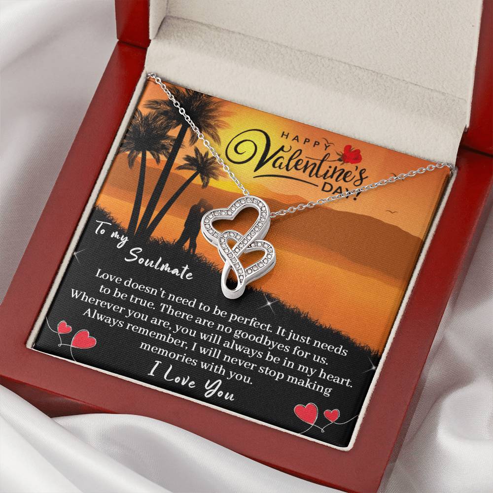 To My Soulmate -  1 Double Hearts Necklace