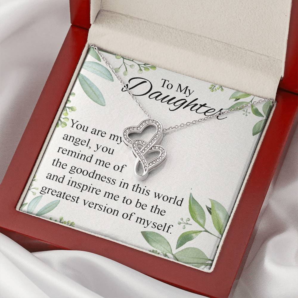 To Daughter From Dad 2 Double Heart Necklace Gift  - Mother And Daughter Necklace - Mom Gift - Mother Jewelry - Daught 1 Double Hearts Necklace