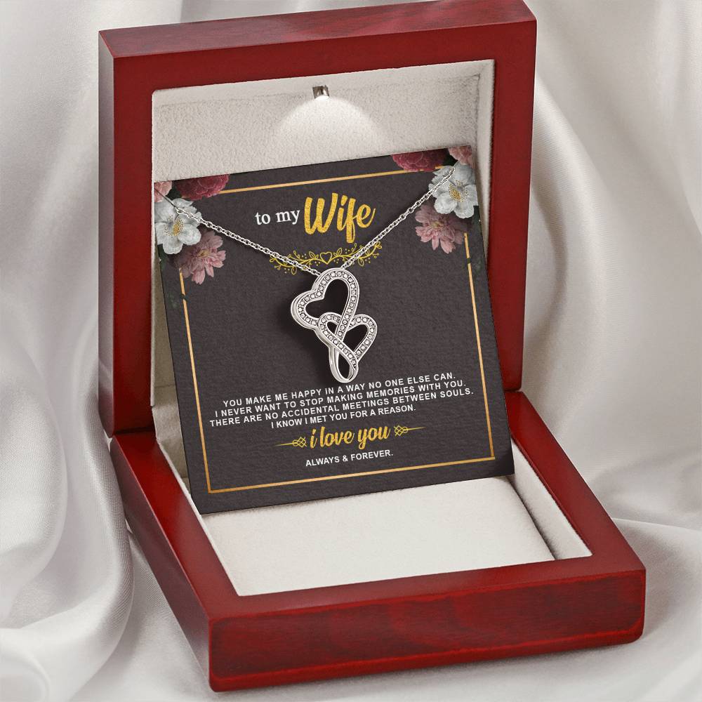 To My Wife Necklace  Anniversary Gift For Wife Birthday Gift For Wife Necklace For Wife Gift For Wife Birthday Wife Gi Double Hearts Necklace
