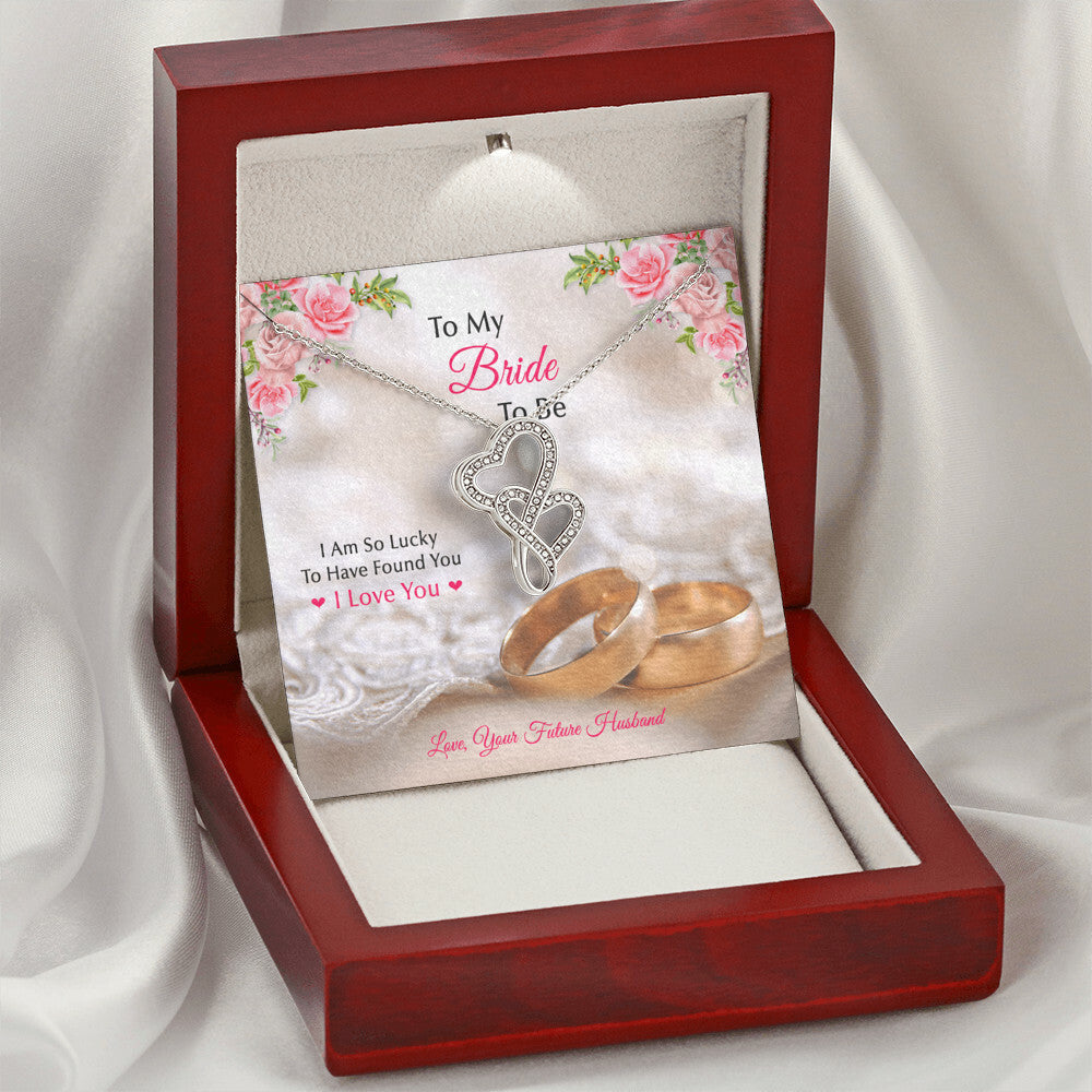 To My Bride To Be .... Double Heart Gold Rings Double Hearts Necklace