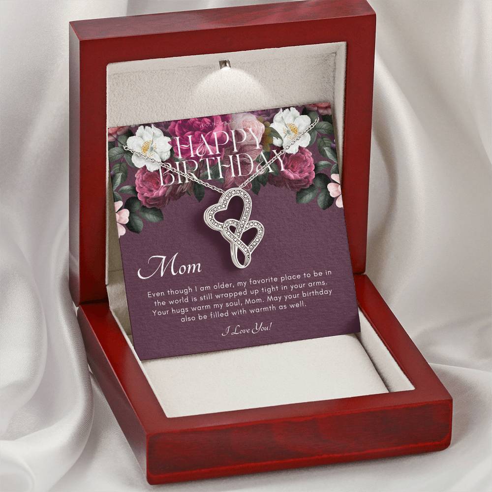 Mother's Birthday Gift  Gift For Mom On Her Birthday  Gift For Mom From Daughter & Son  Mom Necklace  Best Mom Gift Me Double Hearts Necklace