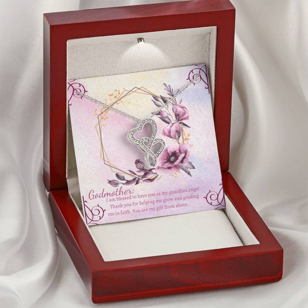 Godmother Necklace Gift For God Mother Godmother Gift Godmother Godmother Proposal Fairy Godmother Be My Godmother Double Hearts Necklace