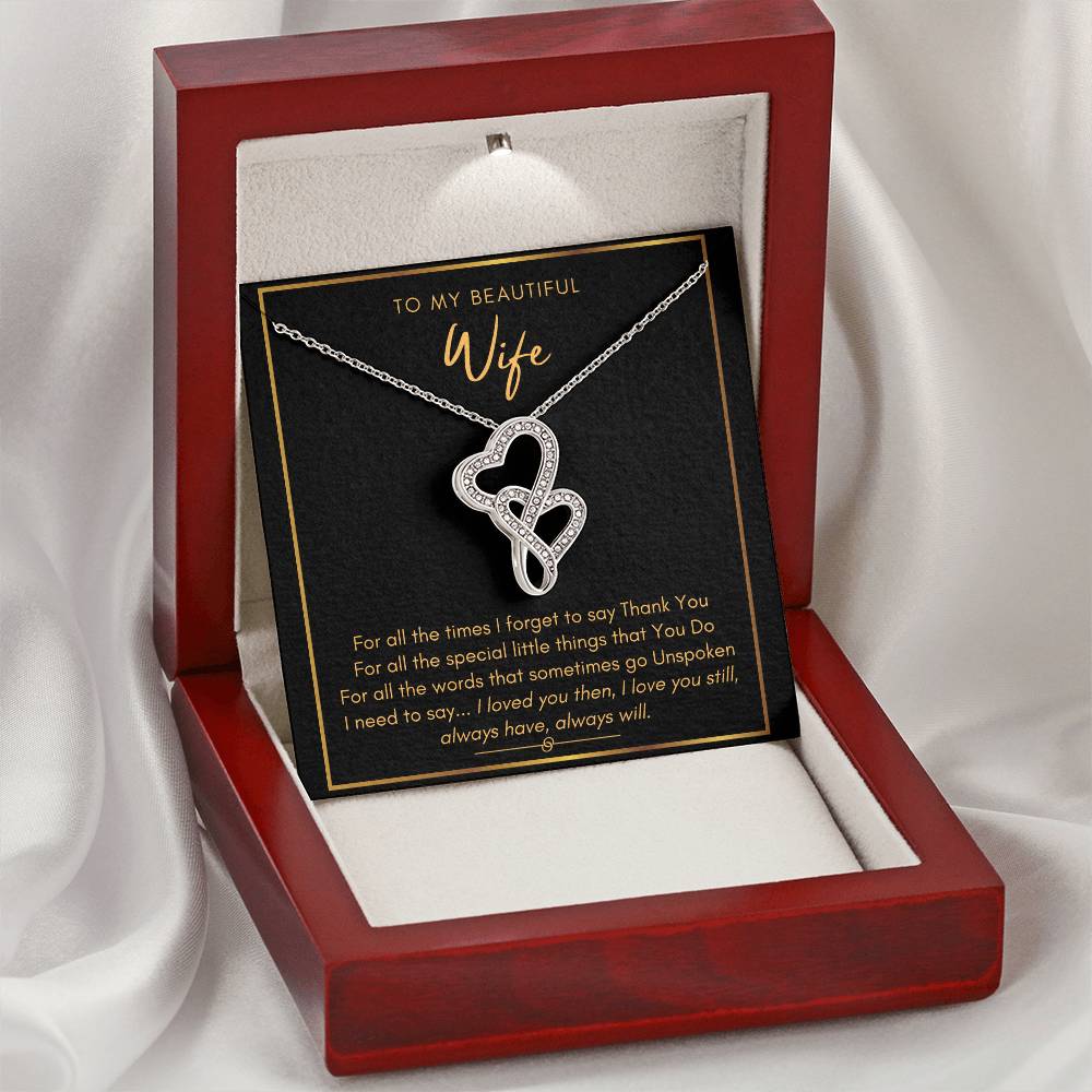 My Beautiful Wife I Love You Still Double Hearts Necklace