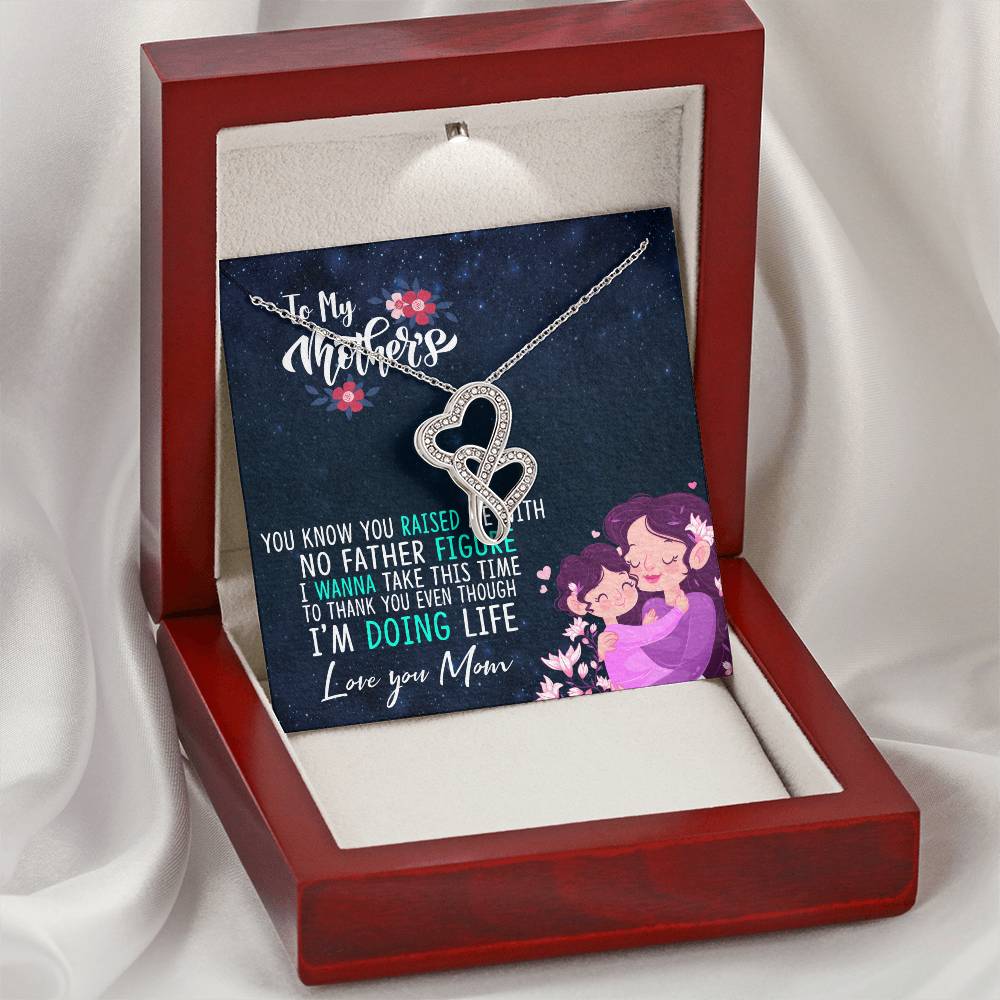 Dear Mom I Love You So Much Double Hearts Necklace