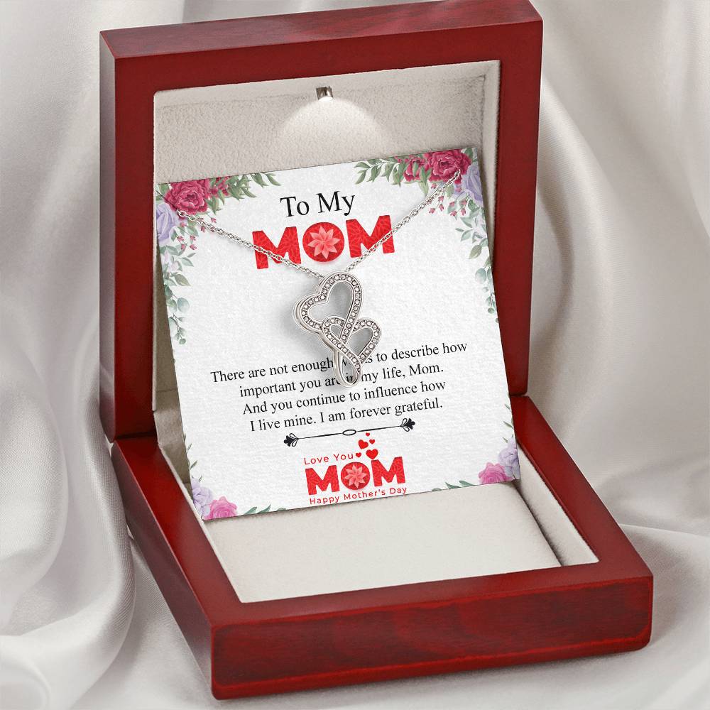 To My Mom - Happy Mother's Day Double Hearts Necklace