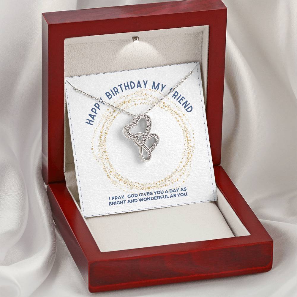 Best Friend Birthday Gift Double Hearts Necklace
