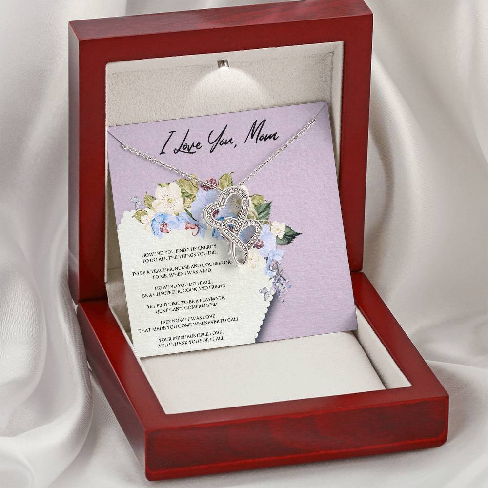 Mother's Day Gift From Daughter To Mom Forever Love Gift For Mom 1 Double Hearts Necklace